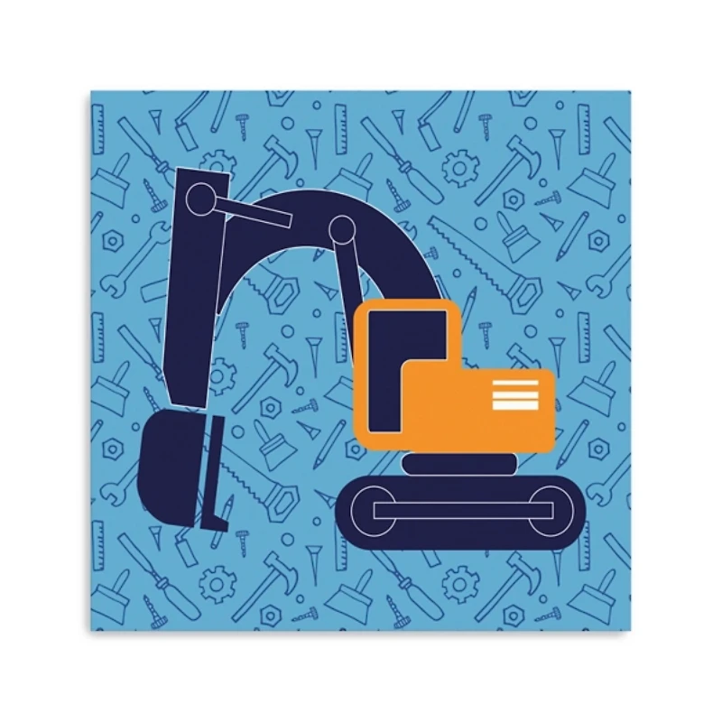 Excavator Kids Canvas Art Print, 30x30