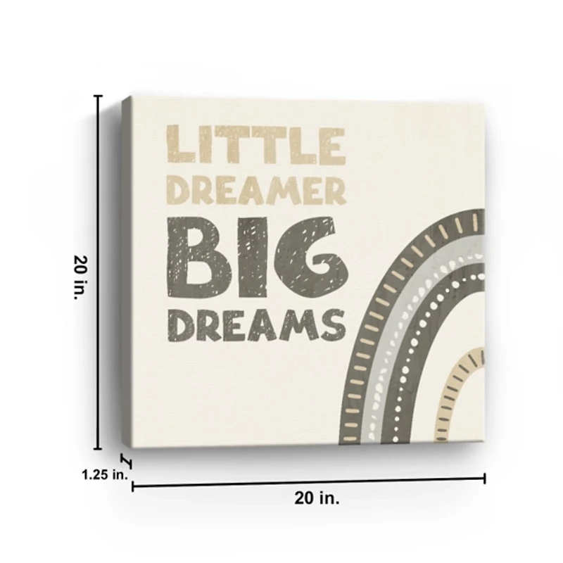 Little Dreamer Big Dreams Canvas Art Print