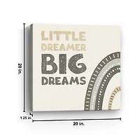 Little Dreamer Big Dreams Canvas Art Print
