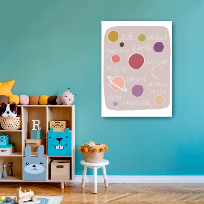 Pink Planet Canvas Art Print, 24x32