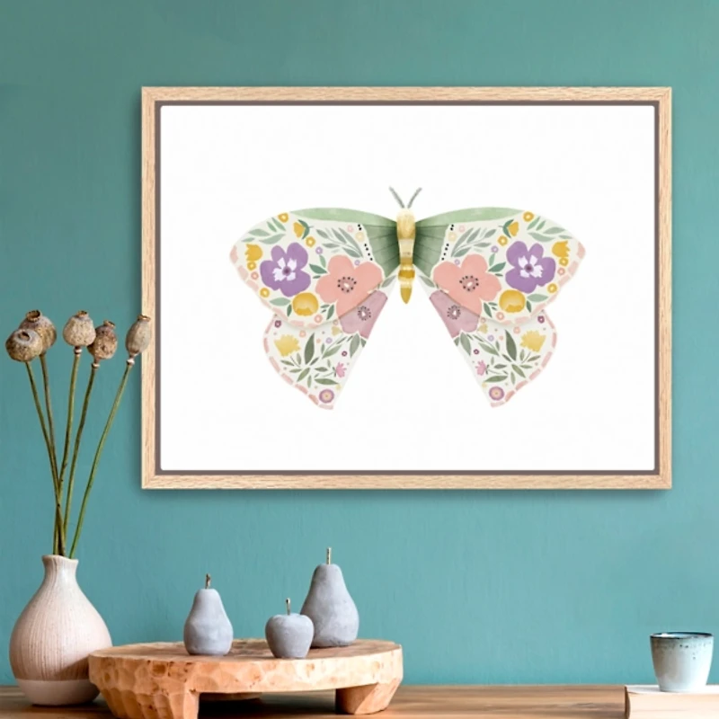 Marigold Moth Kids Framed Canvas Art Print