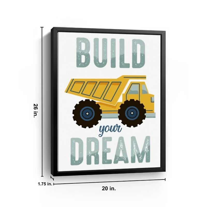 Build Your Dream Kids Framed Canvas Art Print