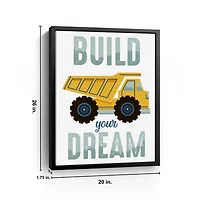 Build Your Dream Kids Framed Canvas Art Print