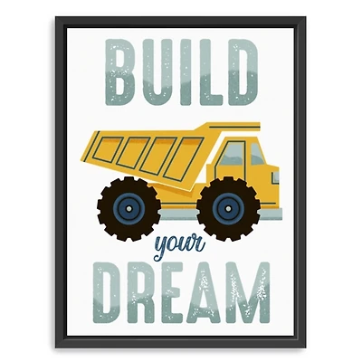 Build Your Dream Kids Framed Canvas Art Print