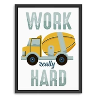 Work Really Hard Kids Framed Canvas Art Print