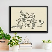 A Present for Pooh Framed Canvas Art Print