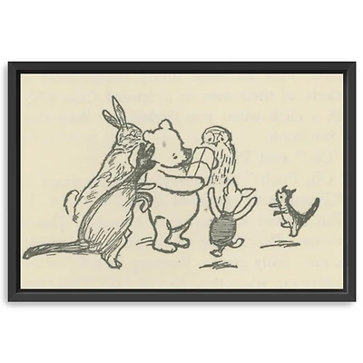 A Present for Pooh Framed Canvas Art Print