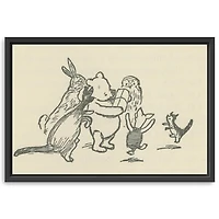 A Present for Pooh Framed Canvas Art Print