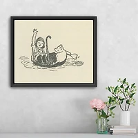 Brain of Pooh Framed Canvas Art Print