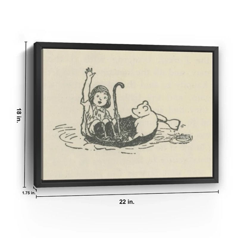 Brain of Pooh Framed Canvas Art Print