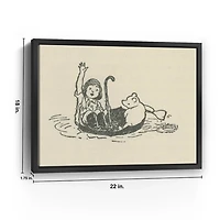 Brain of Pooh Framed Canvas Art Print