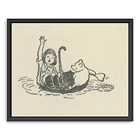 Brain of Pooh Framed Canvas Art Print