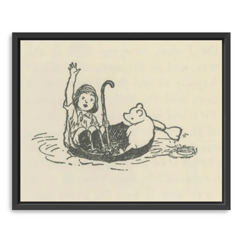 Brain of Pooh Framed Canvas Art Print, 32x26