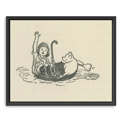 Brain of Pooh Framed Canvas Art Print, 32x26