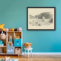 I Saw a Heffalump Framed Canvas Art Print, 32x26