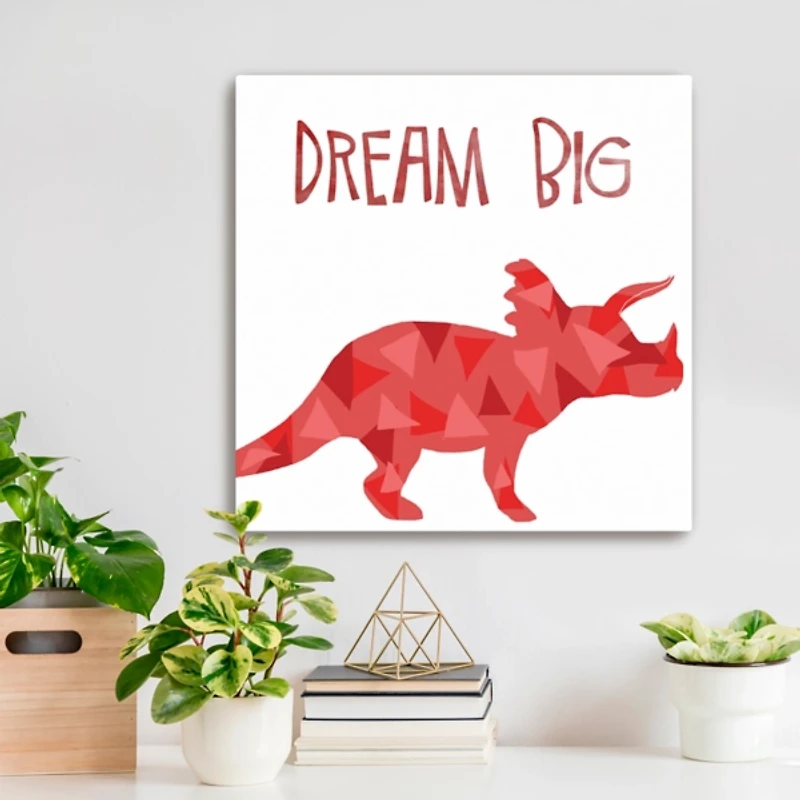 Red Dream Big Dino Canvas Art Print