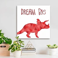 Red Dream Big Dino Canvas Art Print