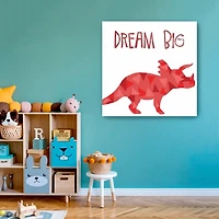 Red Dream Big Dino Canvas Art Print, 30x30
