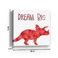 Red Dream Big Dino Canvas Art Print, 30x30