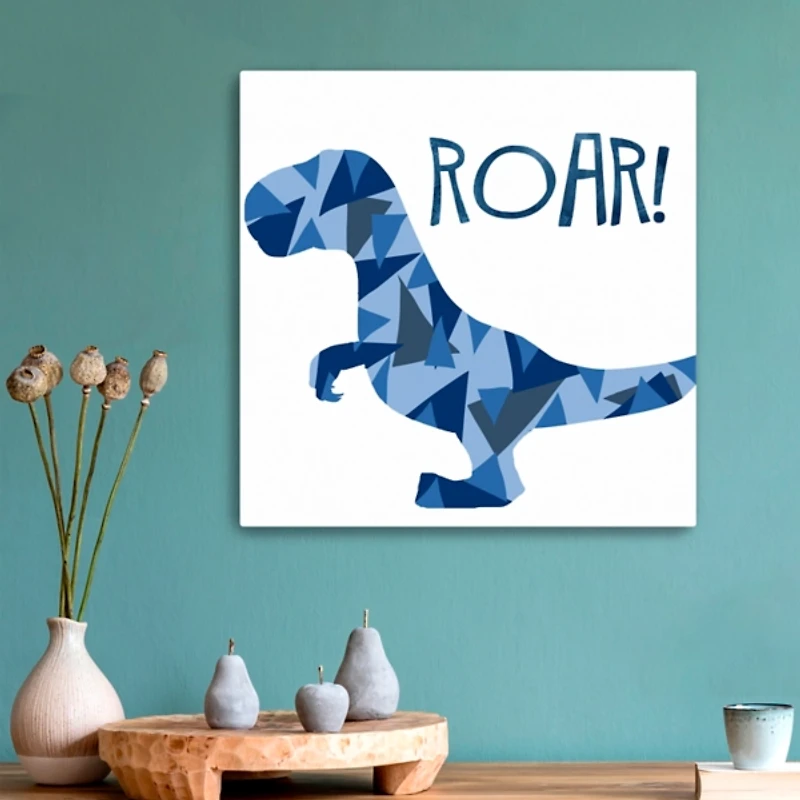 Blue Dino Canvas Art Print