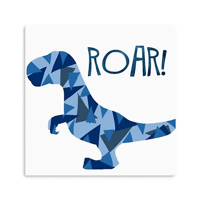 Blue Dino Canvas Art Print, 30x30