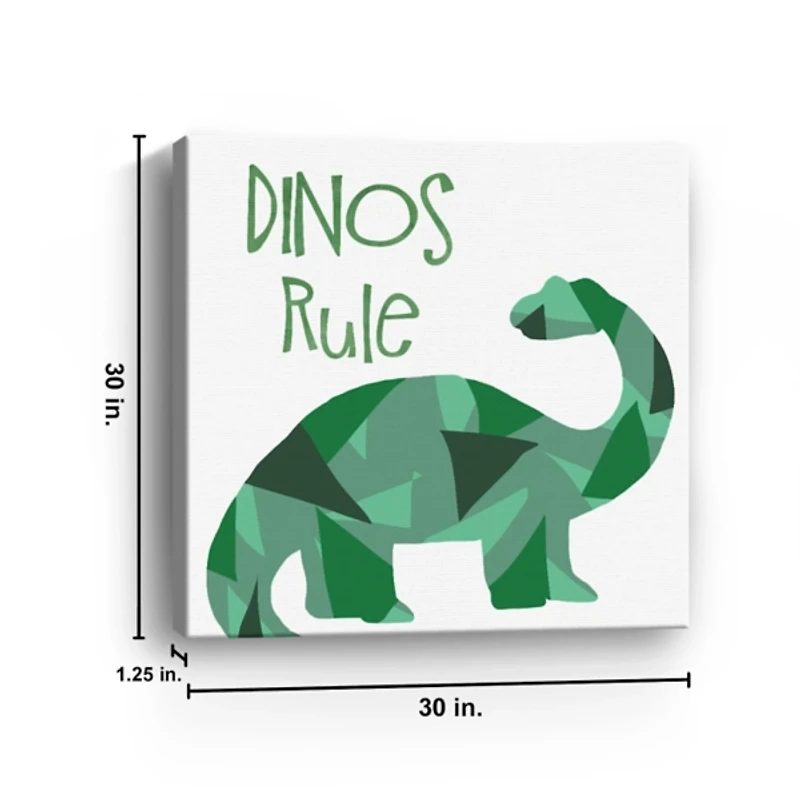 Dinos Rule Canvas Art Print, 30x30