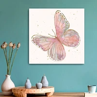 Blush Pink Butterfly Canvas Art Print
