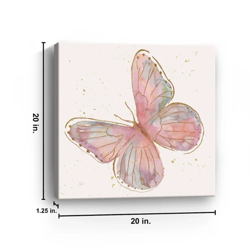 Blush Pink Butterfly Canvas Art Print