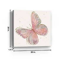 Blush Pink Butterfly Canvas Art Print