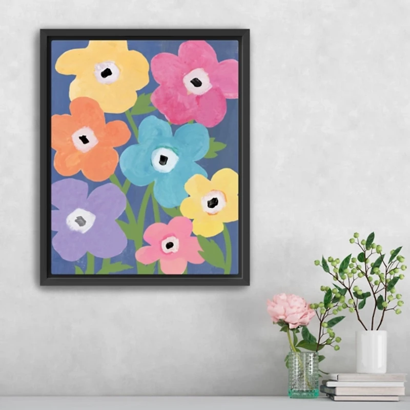 Flower Market Bunch Framed Canvas Art Print