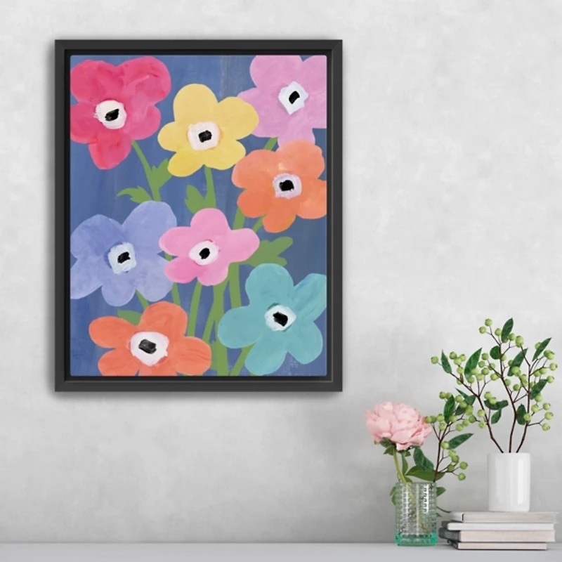 Flower Market Kids Framed Canvas Art Print