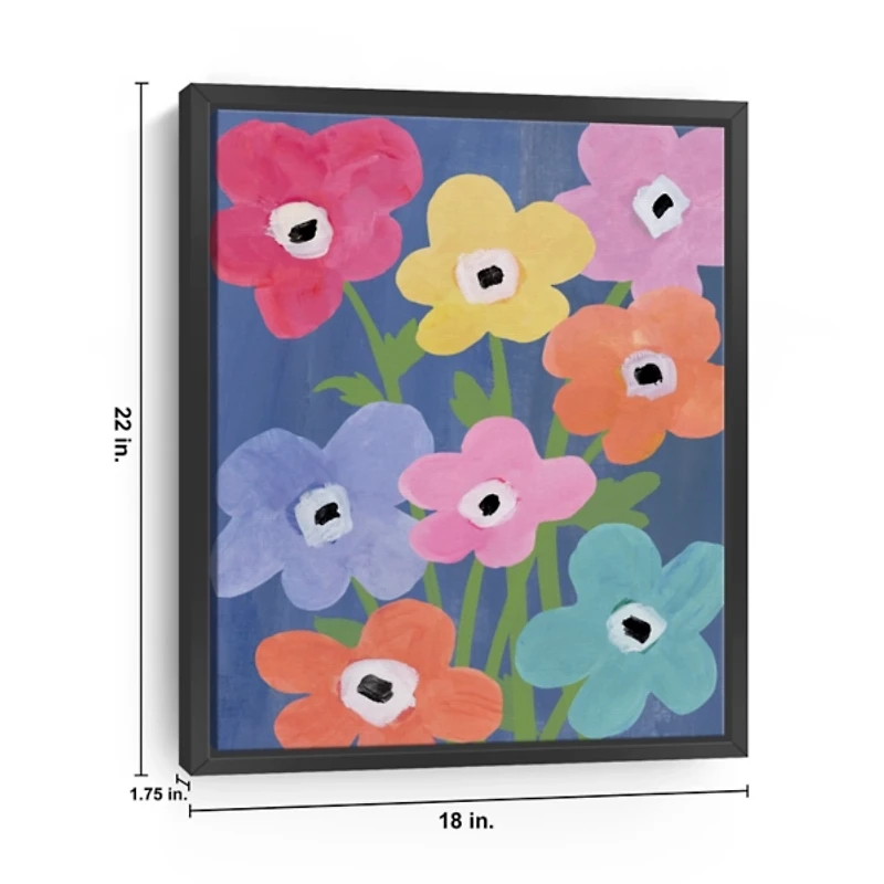 Flower Market Kids Framed Canvas Art Print