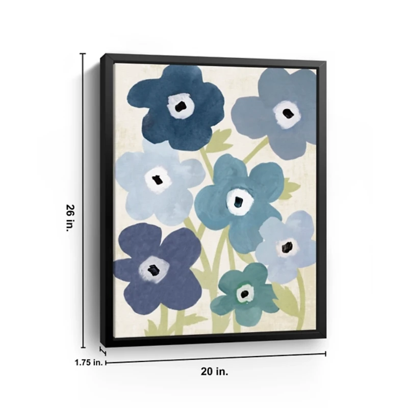 Blue Flower Market Kids Framed Canvas Art Print