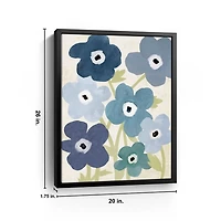 Blue Flower Market Kids Framed Canvas Art Print
