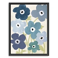Blue Flower Market Kids Framed Canvas Art Print