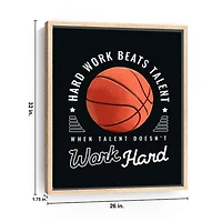 Hardwork and Basketball Framed Canvas Art Print