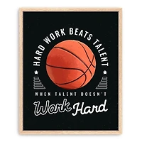 Hardwork and Basketball Framed Canvas Art Print