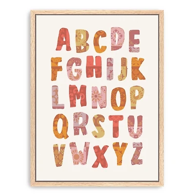 Colored Alphabet Framed Canvas Art Print