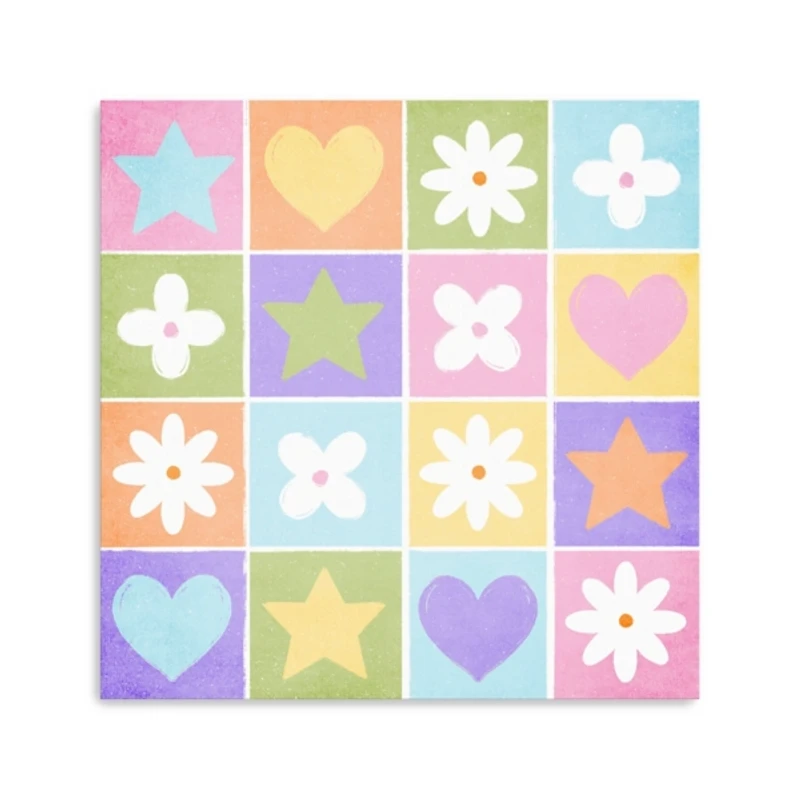 Pops of Flowers and Hearts Canvas Art Print