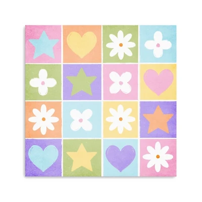 Pops of Flowers and Hearts Canvas Art Print