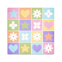 Pops of Flowers and Hearts Canvas Art Print