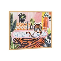 Tiger in a Bubble Bath Framed Art Print, 16x20