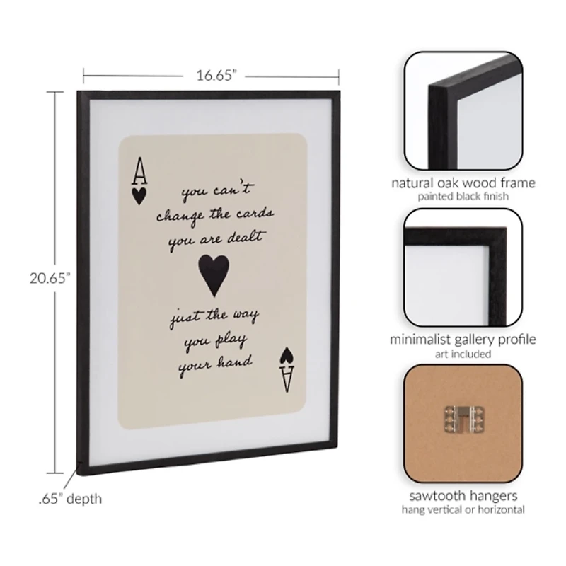 Ace of Hearts Framed Art Print, 16x20