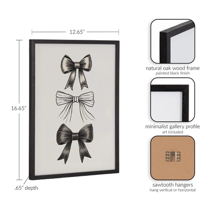 Black Bows Framed Art Print