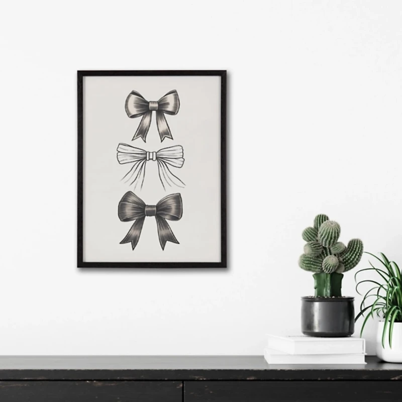 Black Bows Framed Art Print