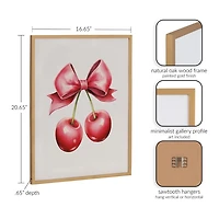Pink Bow and Cherries Framed Art Print, 16x20