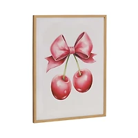 Pink Bow and Cherries Framed Art Print, 16x20