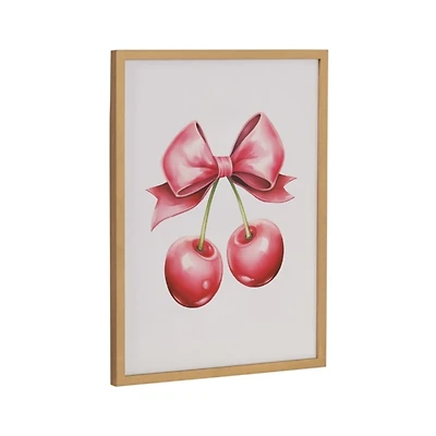 Pink Bow and Cherries Framed Art Print, 12x16