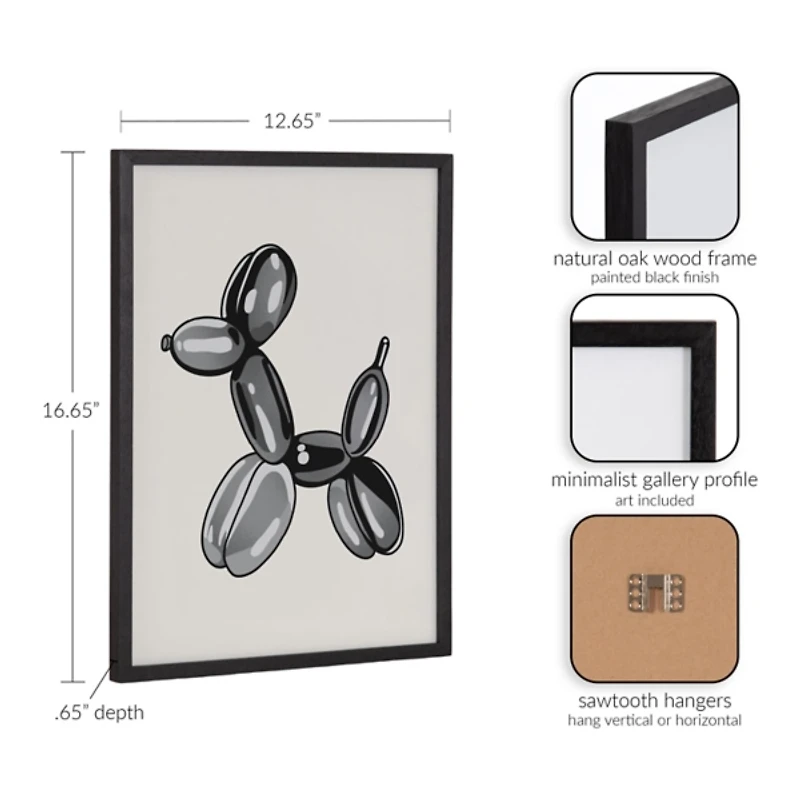 Black Balloon Dog Framed Art Print