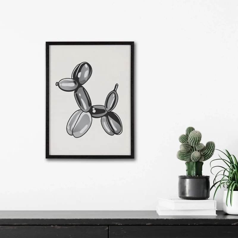 Black Balloon Dog Framed Art Print